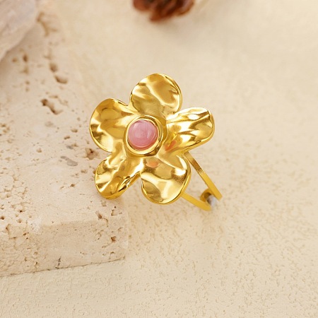 304 Stainless Steel with Resin Cuff Open Rings RJEW-Z132-03G-1