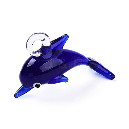 Handmade Silver Foil Lampwork Pendants LAMP-T023-15A-1