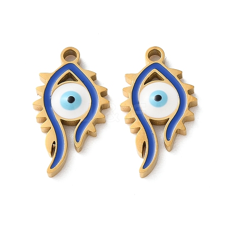 Evil Eye Themes 304 Stainless Steel Enamel Pendants STAS-B100-02G-02-1