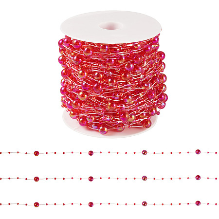 Acrylic Round Beaded Link Chains DIY-MB0007-001B-1
