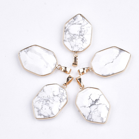 Natural Howlite Pendants G-S344-12E-1