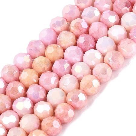 Anti-Tarnish Electroplate Glass Beads Strands EGLA-ZX010-6mm-04-1