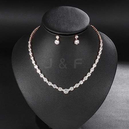 Brass Cubic Zirconia Jewelry Sets FS-WG75FBD-03-1