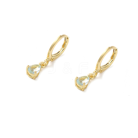 Brass Micro Pave Cubic Zirconia Leverback Earrings EJEW-H103-17G-1
