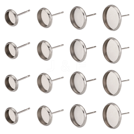 Craftdady 304 Stainless Steel Stud Earring Settings STAS-CD0001-01P-1