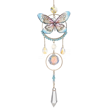 Stainless Steel Resin Butterfly Suncatcher HJEW-TA00451-03-1