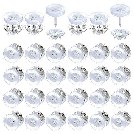 40Pcs 4-Hole Resin Button Lapel Pin Backs BUTT-NB0002-13B-1