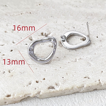 Platinum Brass Stud Earrings Findings LS-PW-WG56141-01-1