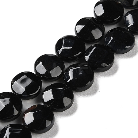 Natural Black Agate Beads Strands G-K357-B01-01-1