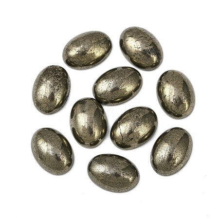 Oval Natural Pyrite Cabochons G-S395-01-1