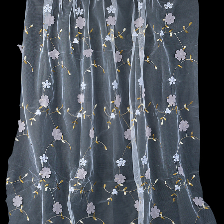 3D Flower Milk Fiber Embroidery Fabric AJEW-WH20006-241B-1