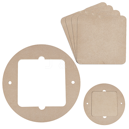Round & Square MDF Wood Boards TOOL-WH0053-08-1