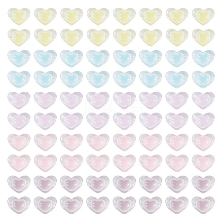 100Pcs 5 Colors Transparent Acrylic Beads TACR-TA0001-73-1