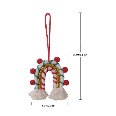 Christmas Cotton Thread Woven Rainbow Macrame Pendant Decorations PW-WG85E0D-07-1