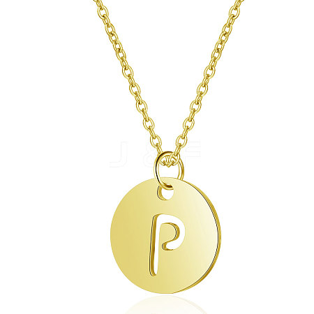 201 Stainless Steel Initial Pendants Necklaces NJEW-S069-TN508-P-1