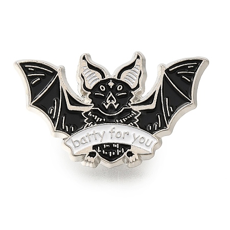 Black Bat Enamel Pins JEWB-A027-01A-1