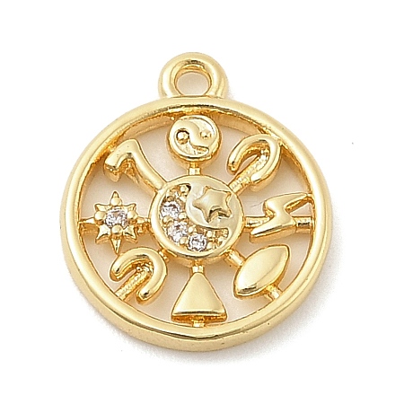 Brass Micro Pave Cubic Zirconia Pendants LS-KK-I380-20G-1