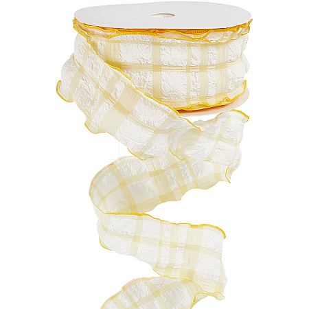 1 Roll Polyester Ruffled Ribbon SRIB-CY0001-14B-1