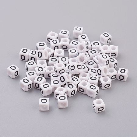 Acrylic Horizontal Hole Letter Beads OACR-YW0002-08O-1