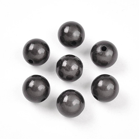 Spray Painted Acrylic Beads MACR-Q154-10mm-N05-1