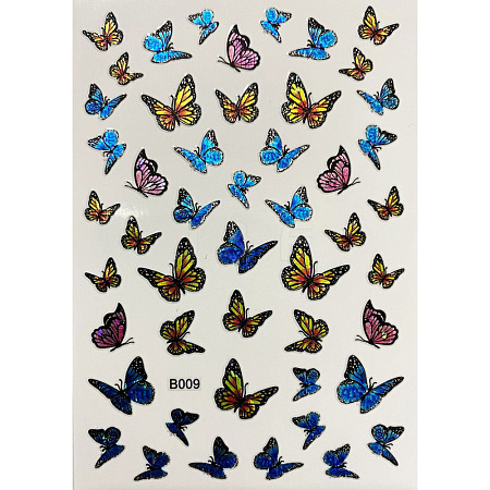 Laser Butterfly Nail Polish Foil Adhesive Decals MRMJ-T078-237I-1