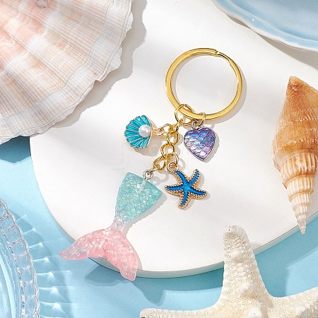 Resin & Alloy Enamel Pendant Keychain KEYC-JKC01125-1