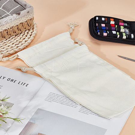 Canvas Cloth Drawstring Pouches AJEW-WH0816-143-1