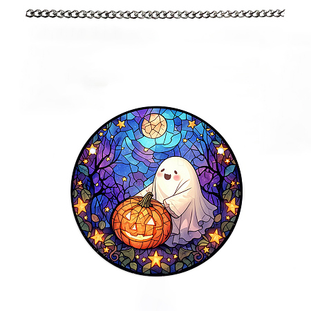 Halloween Ghost & Pumpkin Acrylic Pendant Decorations PW-WG500D2-09-1