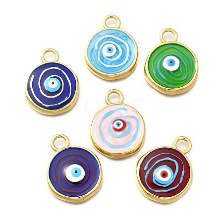 Brass Enamel Pendants KK-D339-15G-1