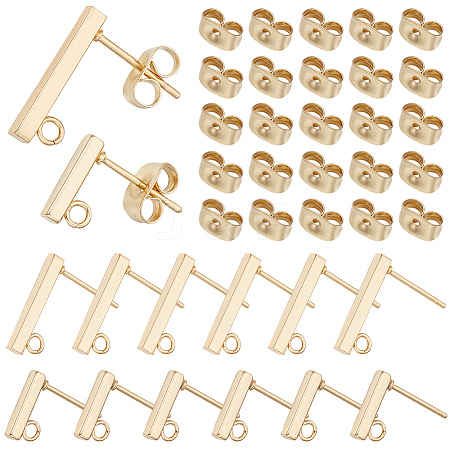 80Pcs 2 Style 304 Stainless Steel Stud Earring Findings STAS-SC0008-53-1