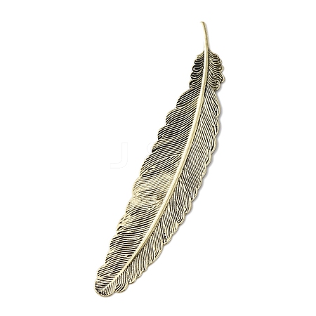 Alloy Feather Bookmarks AJEW-WH0314-07AB-1