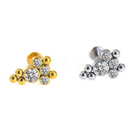 316L Surgical Stainless Steel & G23 Titanium Crystal Rhinestone Labrets for Women Men WG3A239-02-1