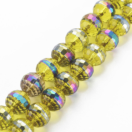 Electroplate Transparent Glass Beads Strands EGLA-N006-031-A04-1