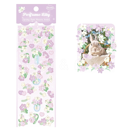 Flowers with Rabbits Paper Sticker PW-WGCFCFE-11-1