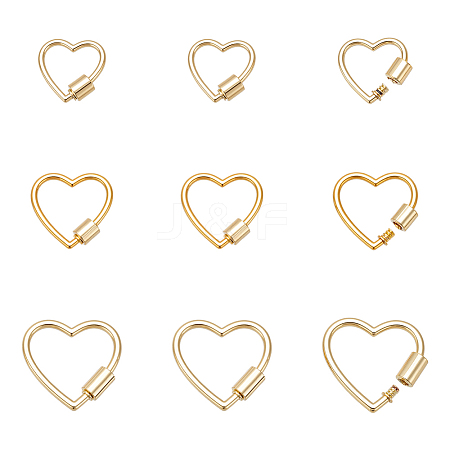 9Pcs 3 Styles Zinc Alloy Screw Carabiner Lock Charms FIND-UN0010-20-1