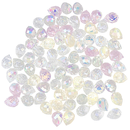 80Pcs Teardrop Electroplated Transparent Glass Charms GLAA-PA0001-68-1
