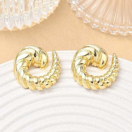 Twisted Brass Stud Earrings for Women KK-CBAD851-22G-1