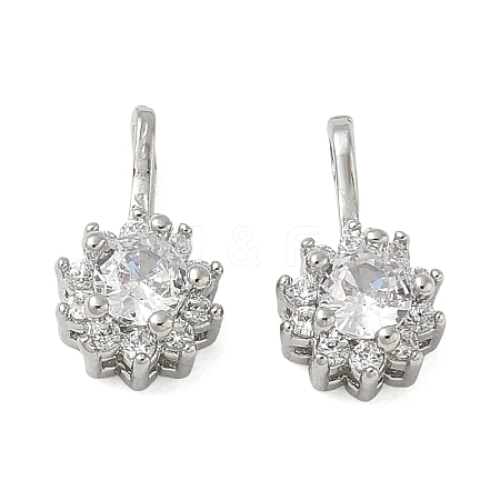 Brass Pave Clear Cubic Zirconia Charms CU-CBA9FFD-11P-09-1