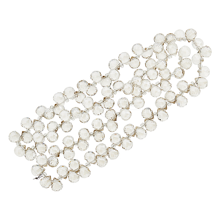 Electroplate Transparent Glass Beads Strands EGLA-FI0001-01A-1