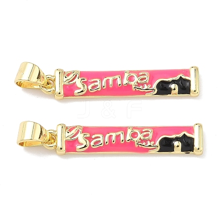 Brass Enamel Pendants KK-P349-12G-1