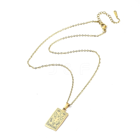 Rectangle with Twelve Constellations Pendant Necklaces NJEW-D069-01G-10-1