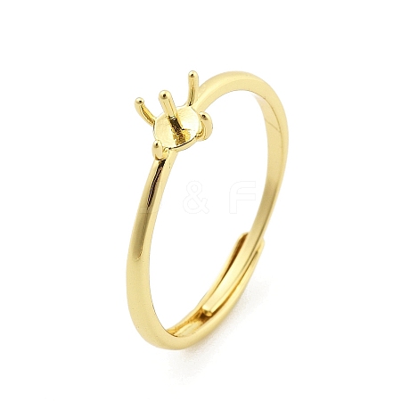 Flat Round Brass Adjustable Ring Settings KK-G527-01B-G-1