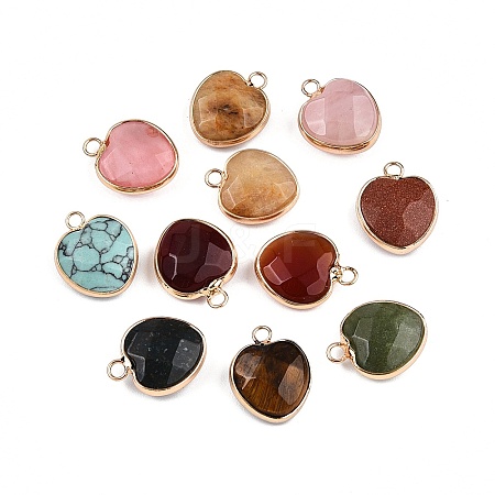 Natural & Synthetic Mixed Stone Faceted Pendants KK-N254-179G-1