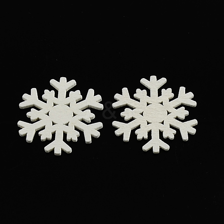 Dyed Snowflake Wood Cabochons X-WOOD-R240-20-1