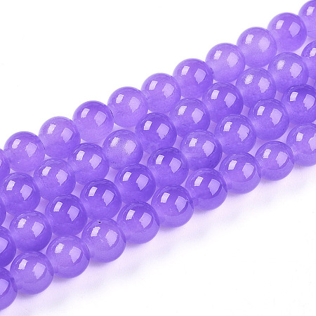 Baking Paint Imitation Jade Glass Round Bead Strands X-DGLA-Q021-8mm-44-1