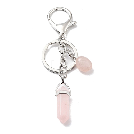 Natural Rose Quartz Keychain KEYC-M022-05H-1