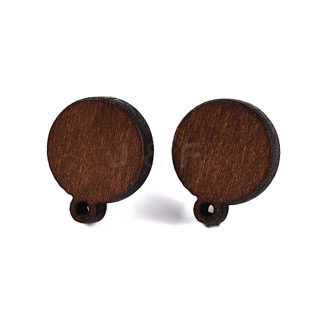 Poplar Wood Stud Earrings WOOD-N016-13A-1