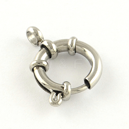 Tarnish Resistant 304 Stainless Steel Spring Ring Clasps STAS-R083-04-1