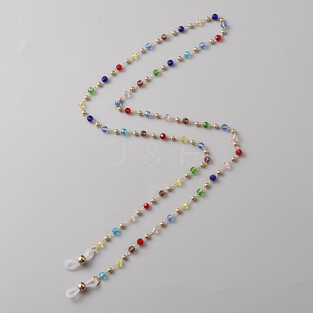 Plastic Round Beaded Eyeglasses Chains AJEW-WH0038-27-1