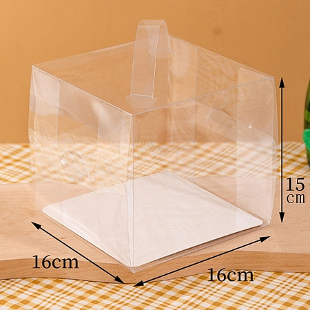 Foldable Transparent PET Cakes Boxes CON-PW0001-049F-1